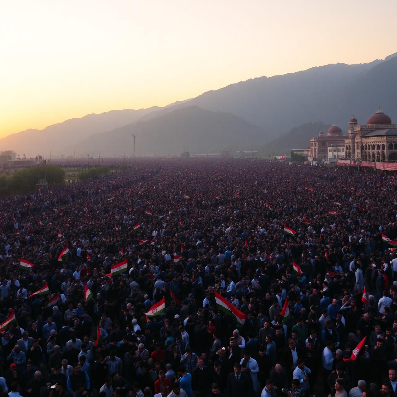 Massive crowd gathered in Kashmir for civic engagement